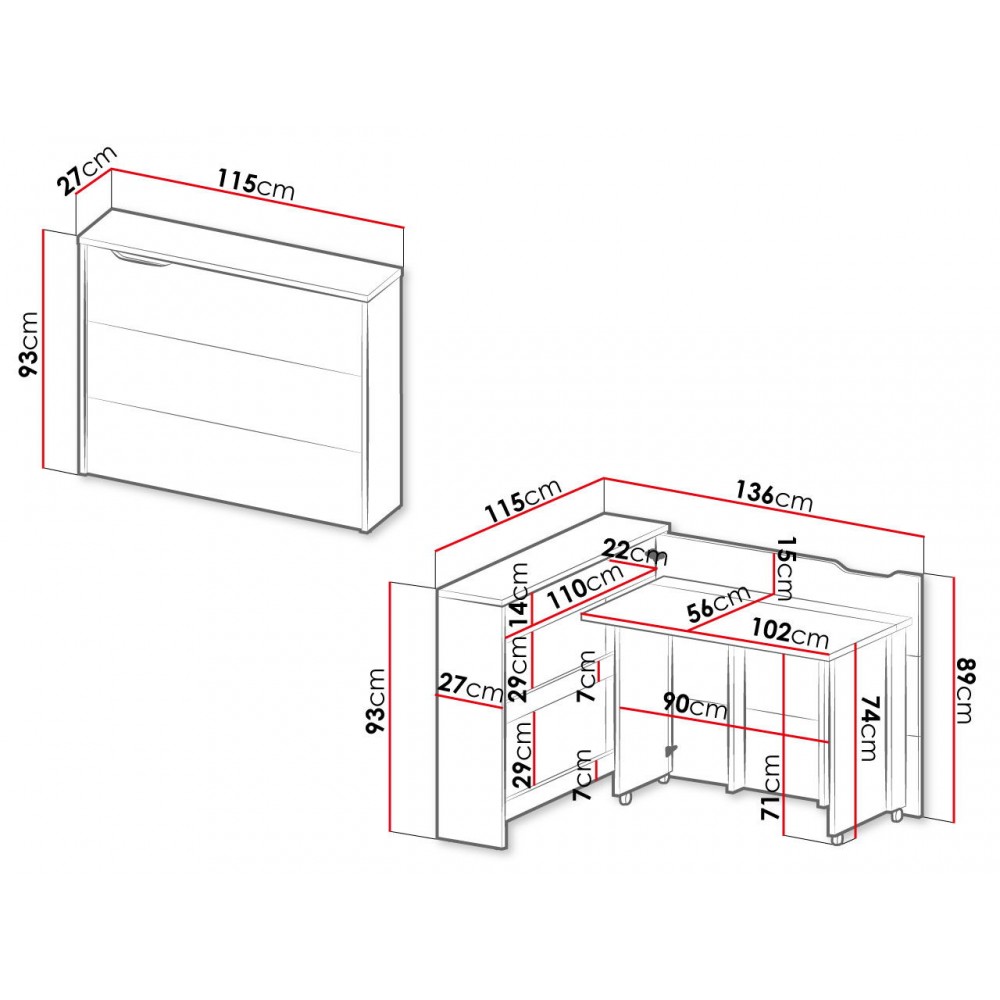 Αναδιπλούμενο γραφείο Concept-Leuko Gualistero-Δεξιά