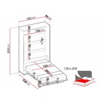 Κρεβάτι τοίχου Concept Junior κάθετο-120 x 200