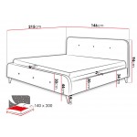 Επενδυμένο κρεβάτι Loham-Gkri-140 x 200