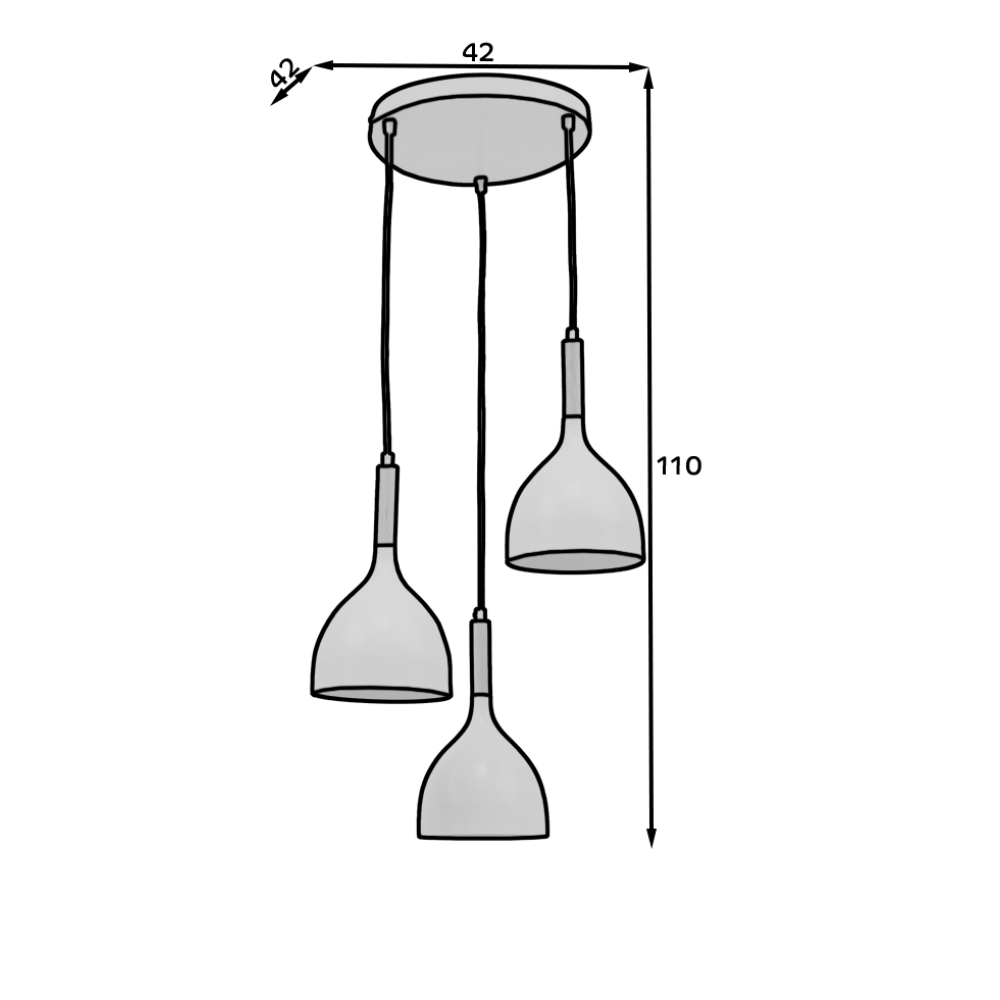 Κρεμαστό φωτιστικό οροφής Woldes 3φωτο