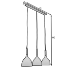 Ράγα οροφής Woldes 3φωτη