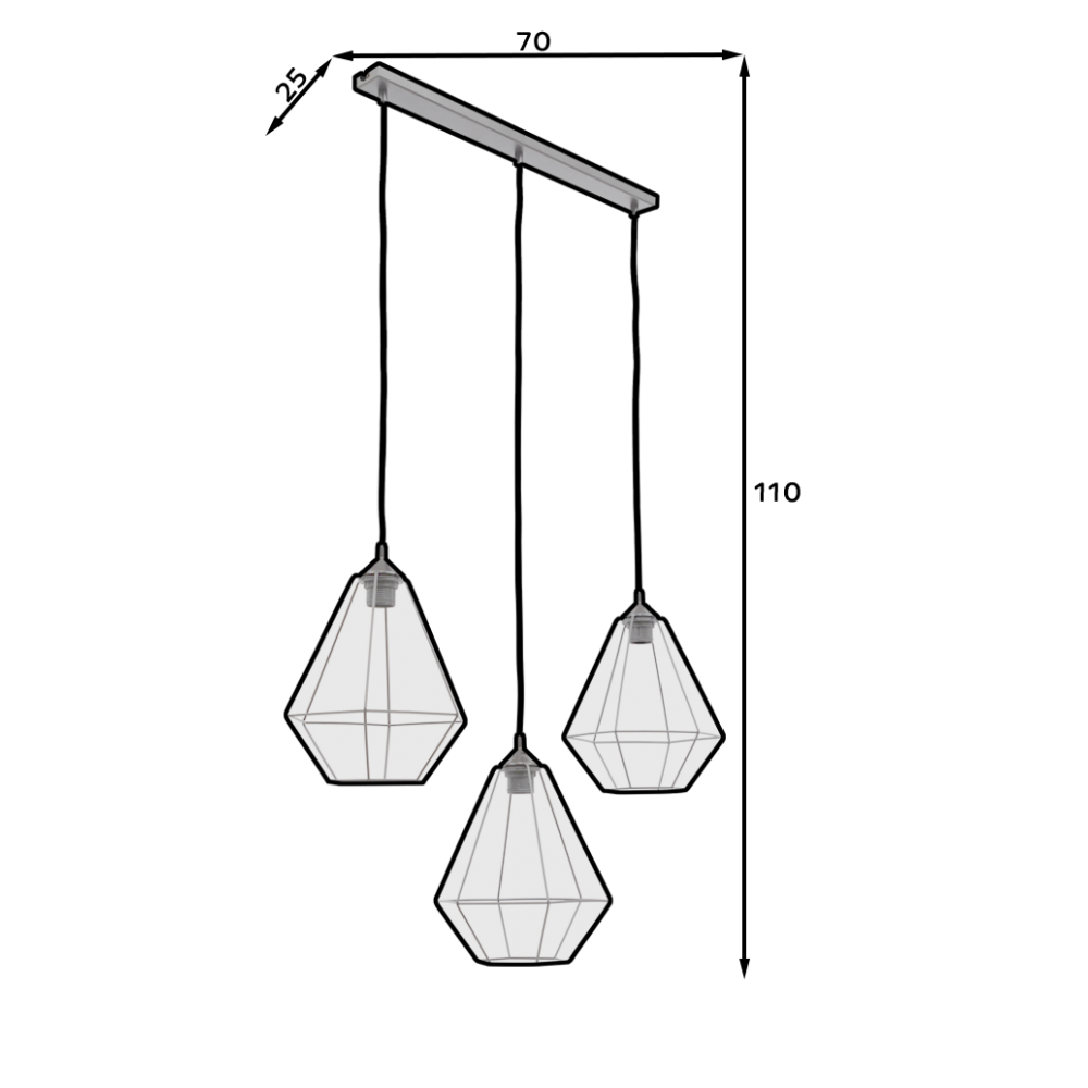 Ράγα οροφής Brevitas 3φωτη