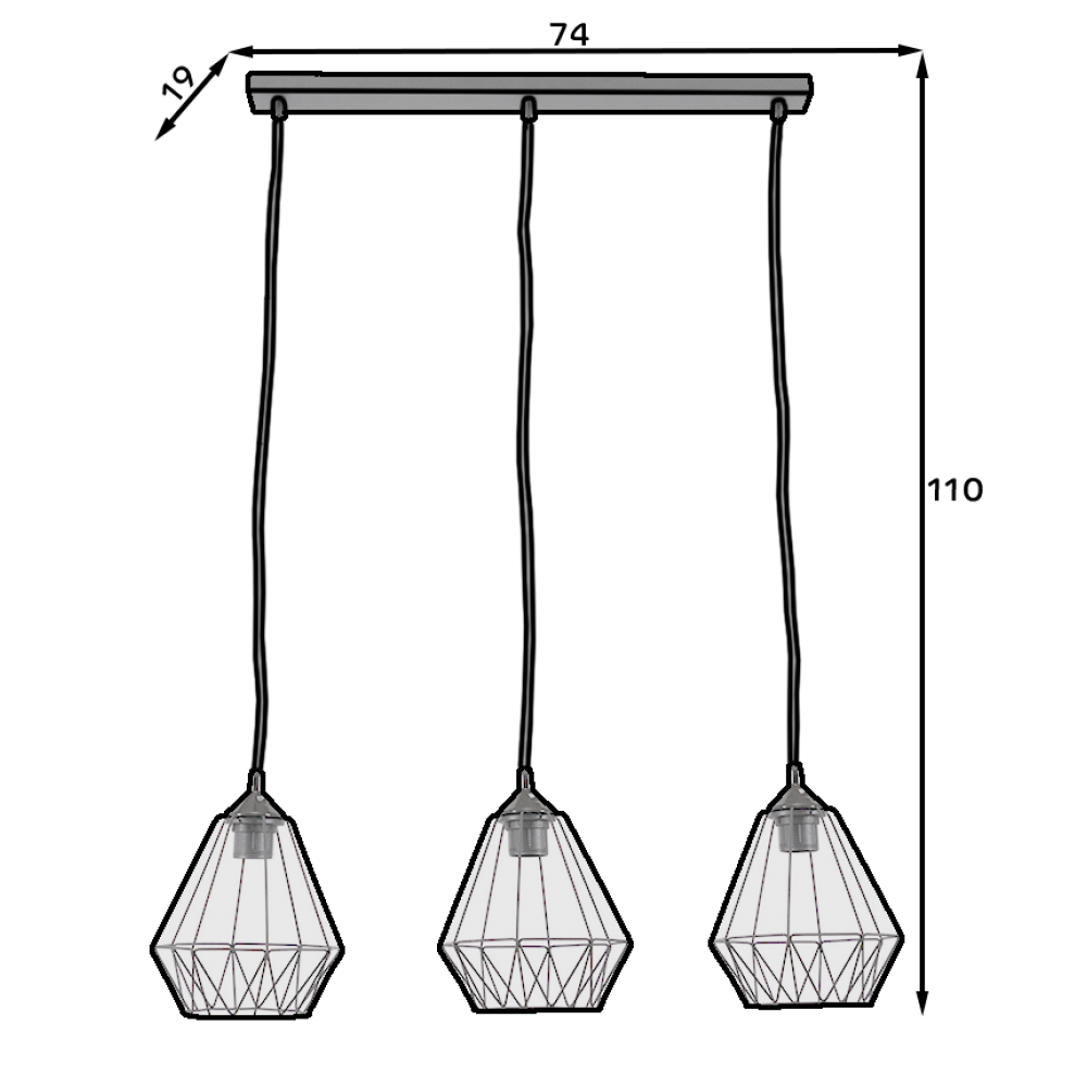 Ράγα οροφής Benigne 3φωτη