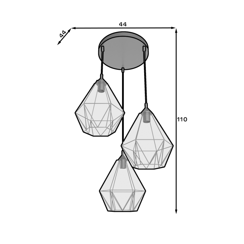 Κρεμαστό φωτιστικό οροφής Bendinni 3φωτο I