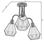 Πλαφονιέρα Bendinni 3φωτη