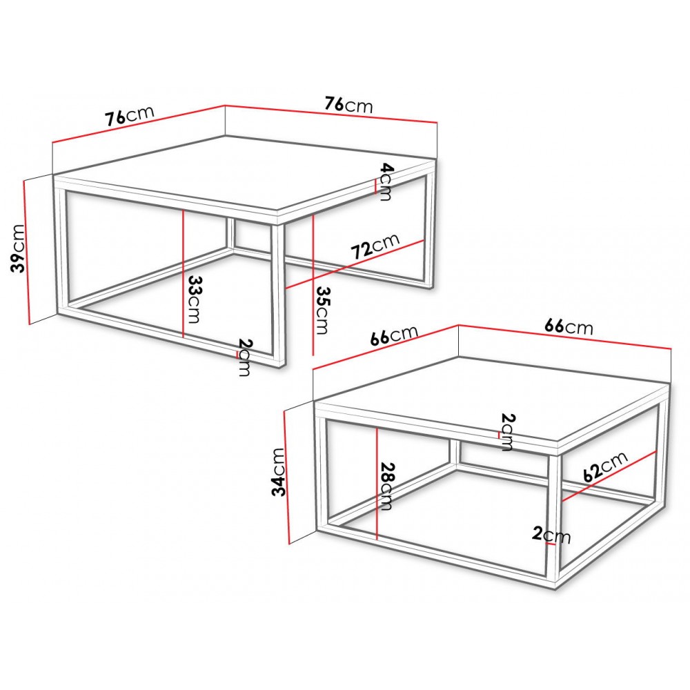 Σετ τραπεζάκια σαλονιού Stolik-Mauro
