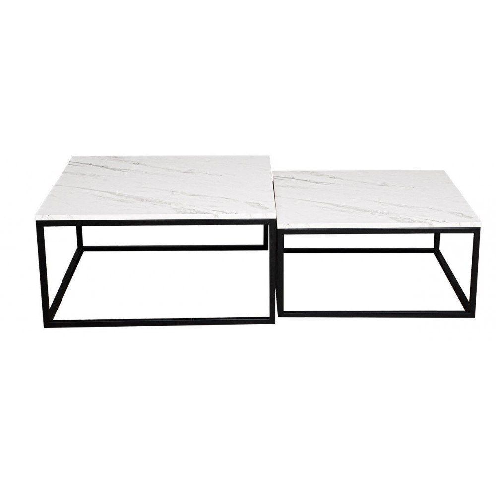 Σετ τραπεζάκια σαλονιού Stolik-Leuko Marmaro