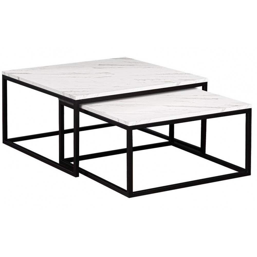 Σετ τραπεζάκια σαλονιού Stolik-Leuko Marmaro