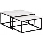 Σετ τραπεζάκια σαλονιού Stolik-Leuko Marmaro