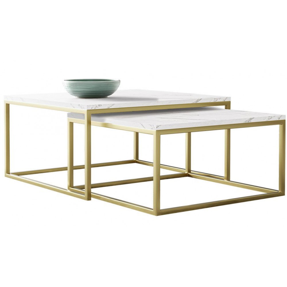 Σετ τραπεζάκια σαλονιού Stolik Dual Zloty-Marmaro