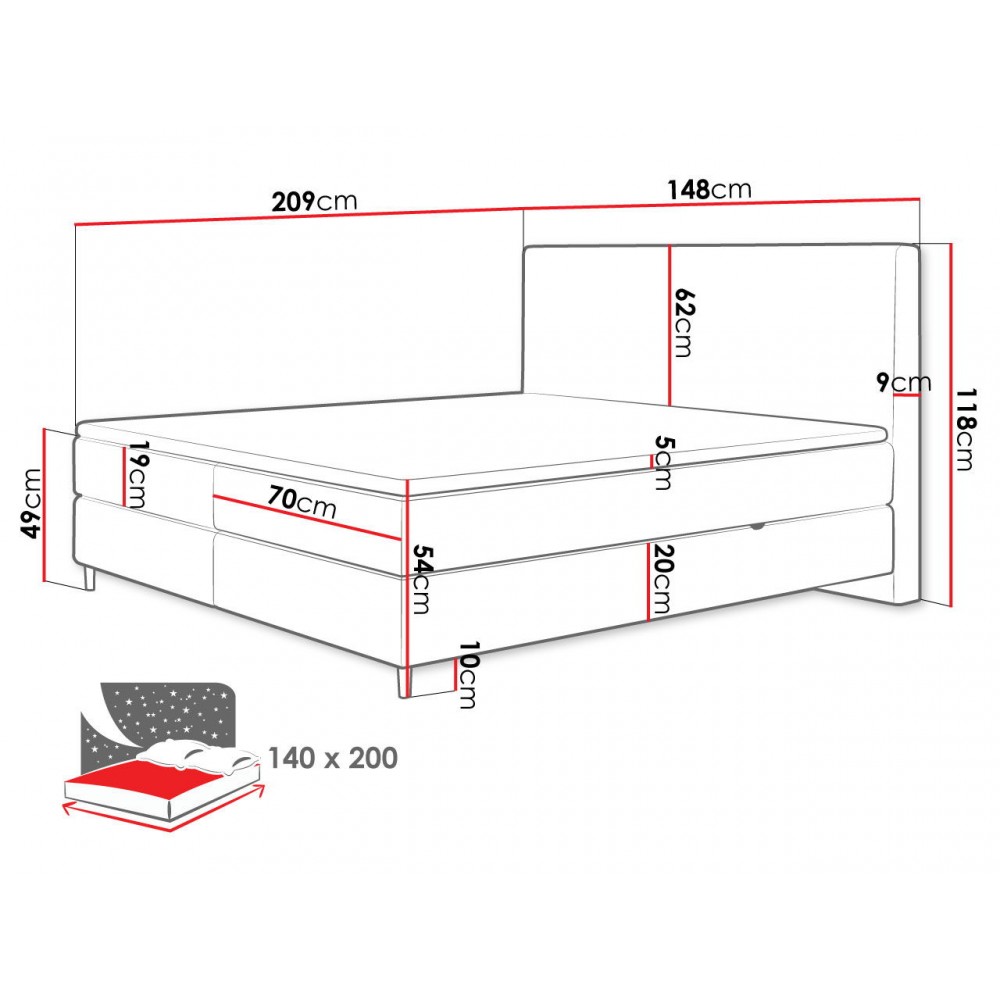 Επενδυμένο κρεβάτι Laro-Prasino-140 x 200