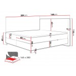 Επενδυμένο κρεβάτι Laro-Roz-160 x 200