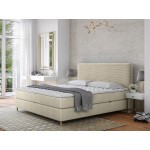 Επενδυμένο κρεβάτι Laro-Ekrou-180 x 200
