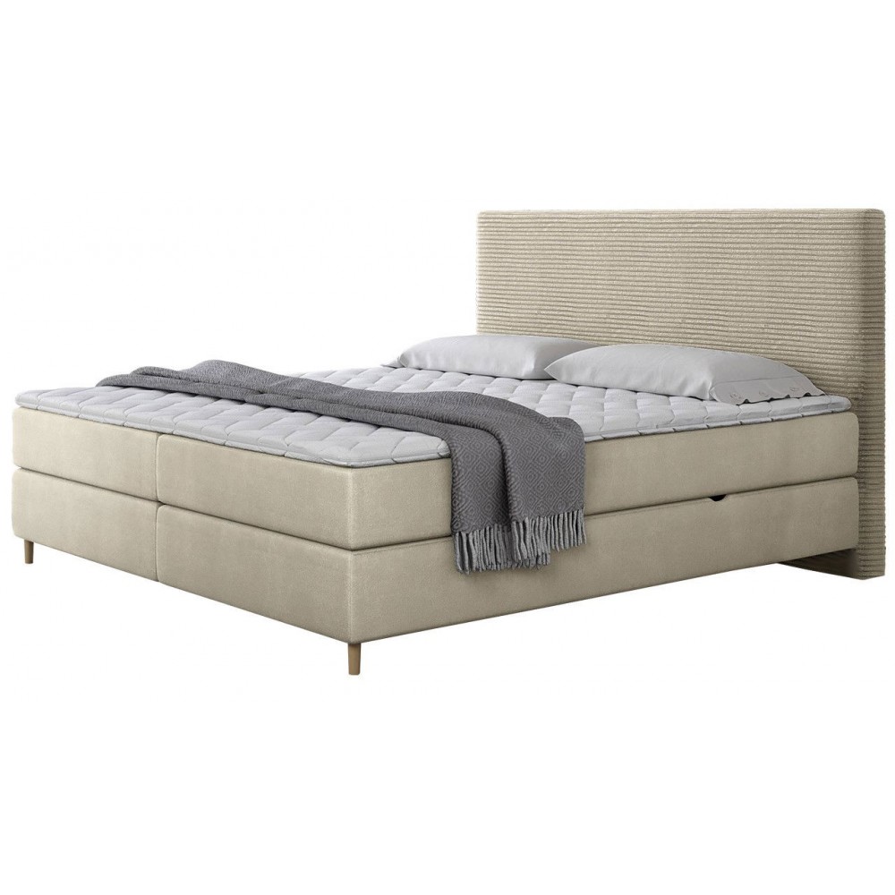 Επενδυμένο κρεβάτι Laro-Ekrou-180 x 200