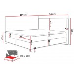 Επενδυμένο κρεβάτι Laro-Gkri-140 x 200