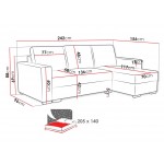 Γωνιακός καναπές Latte-Kafe