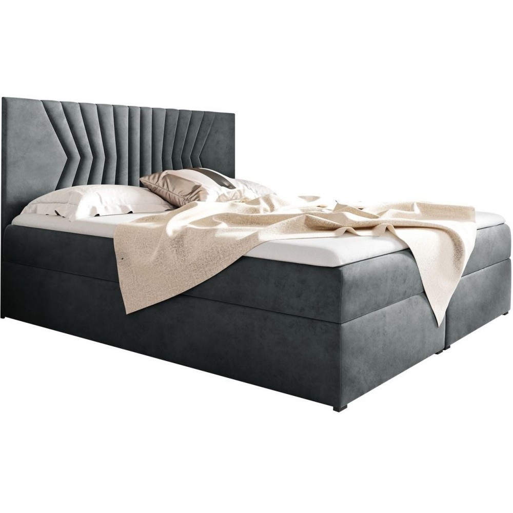 Επενδυμένο κρεβάτι Box 2-Gkri-160 x 200 164x208x103