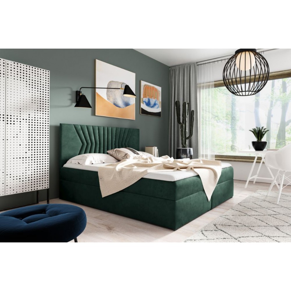 Επενδυμένο κρεβάτι Box 2-Prasino-180 x 200 184x208x103