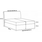 Επενδυμένο κρεβάτι Box 2-Kafe-140 x 200 144x208x103