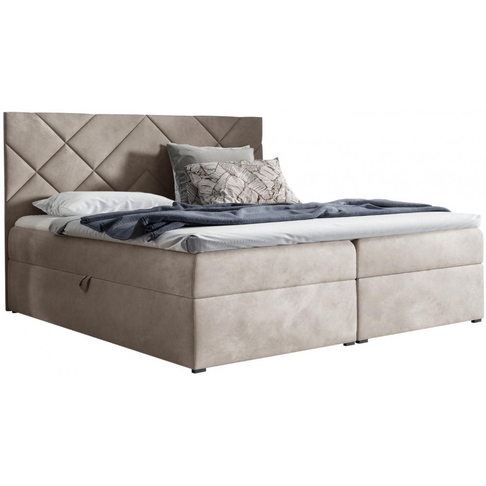 Επενδυμένο κρεβάτι Box 3-Mpez-120 x 200 124x208x103