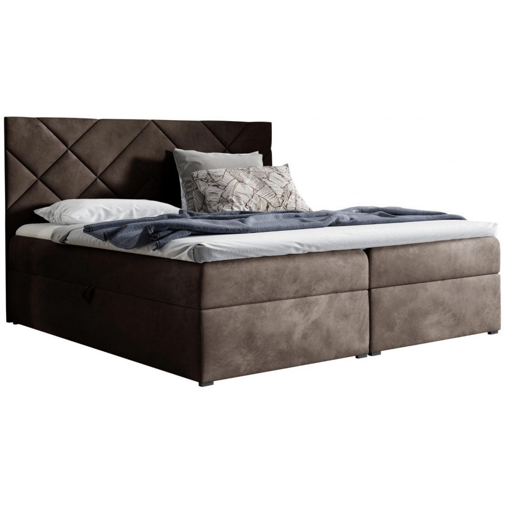 Επενδυμένο κρεβάτι Box 3-Kafe-140 x 200 144x208x103