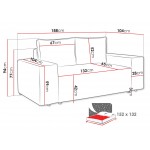 Καναπές - κρεβάτι Malaga II διθέσιος-Ekrou