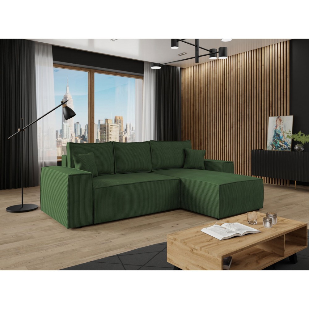 Γωνιακός καναπές Malaga mini I-Prasino-Δεξιά