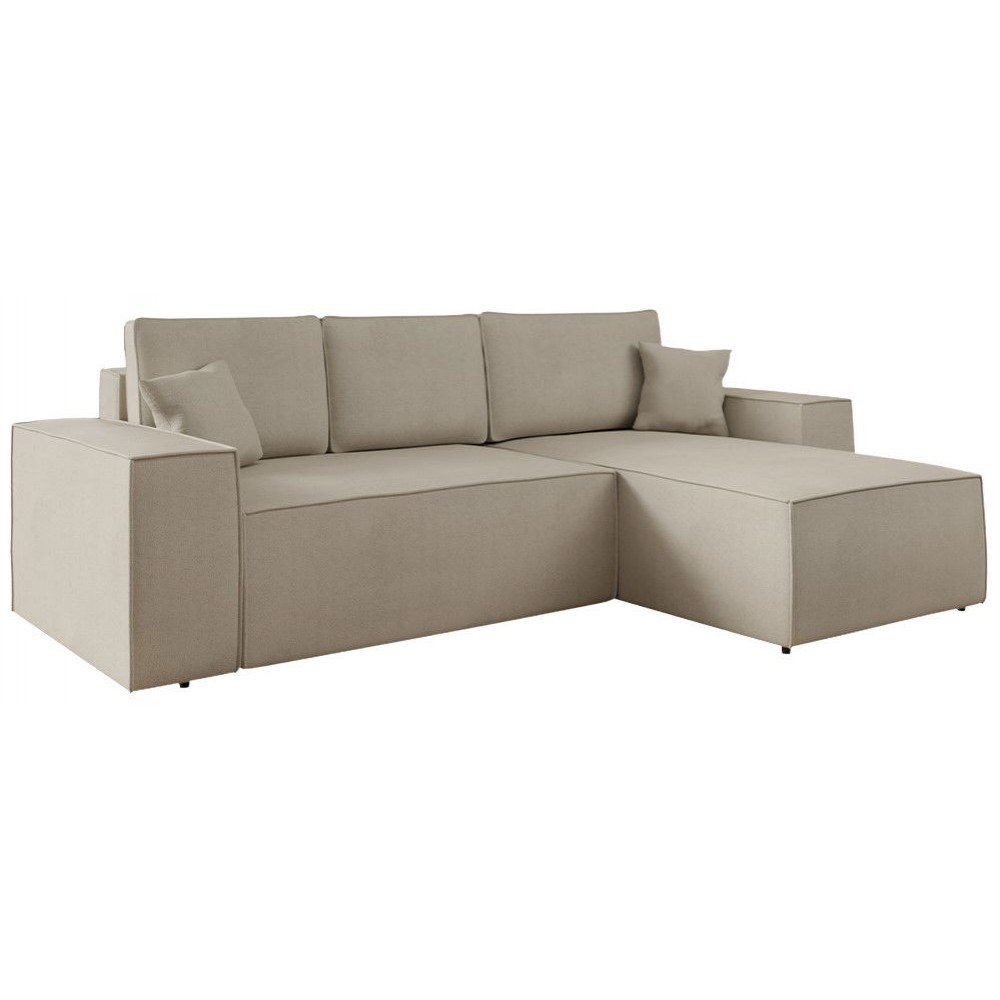 Γωνιακός καναπές Malaga mini II-Ekrou-Δεξιά