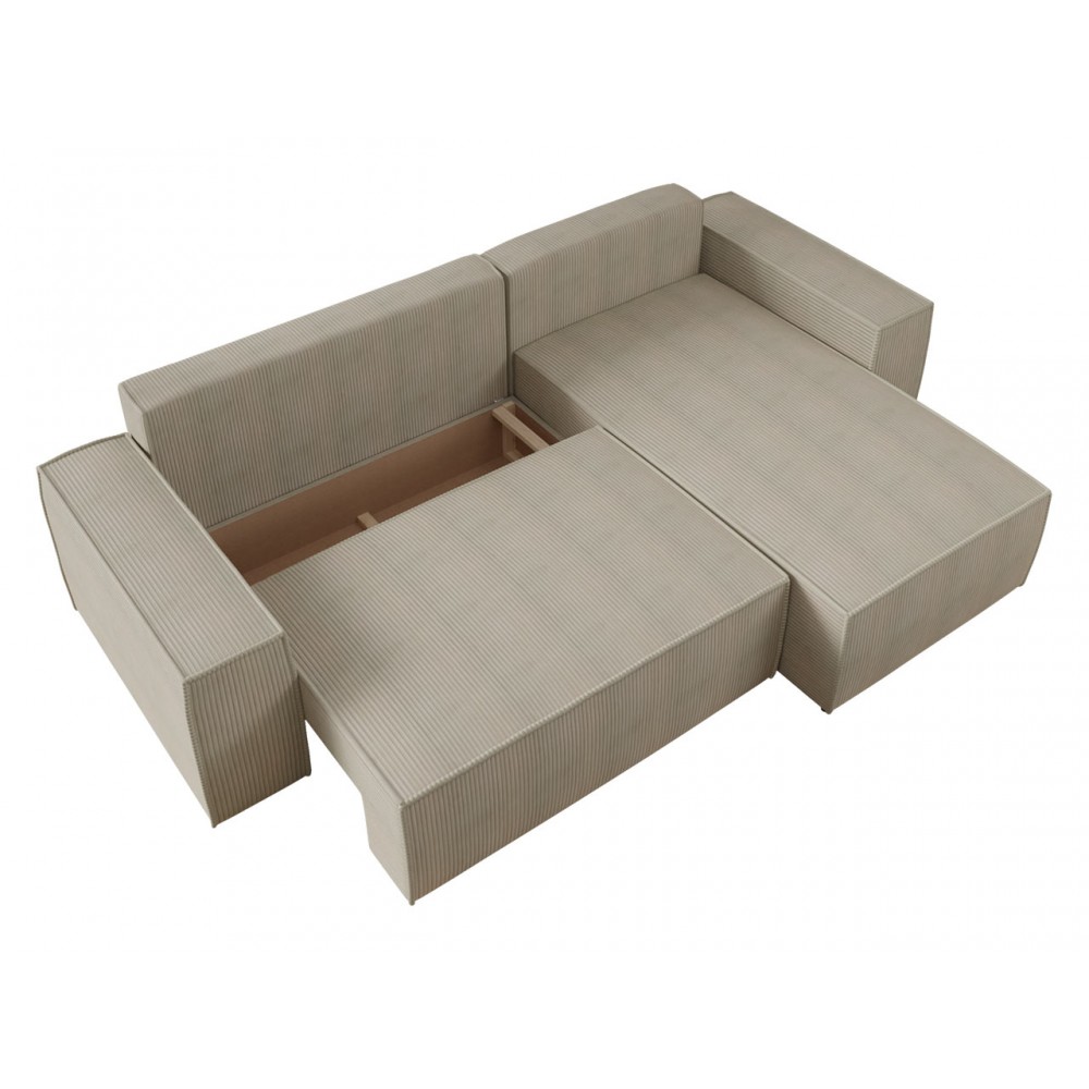 Γωνιακός καναπές Malaga mini II-Ekrou-Δεξιά