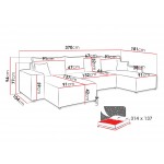 Γωνιακός καναπές Malga Maxy 370x181x94
