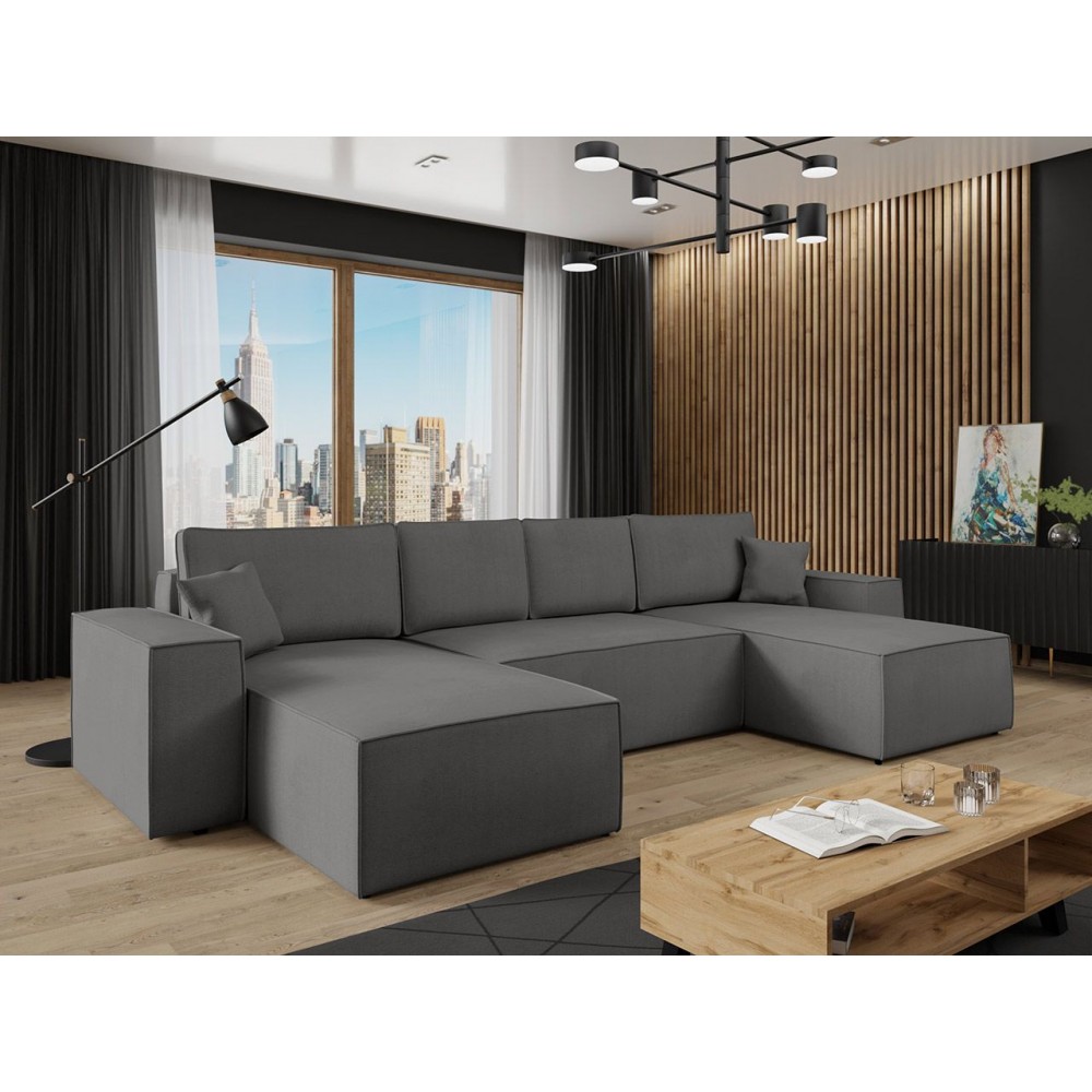 Γωνιακός καναπές Malga Maxy II-Gkri Skouro