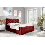 Επενδυμένο κρεβάτι Box 6-Kokkino-180 x 200 184x208x103