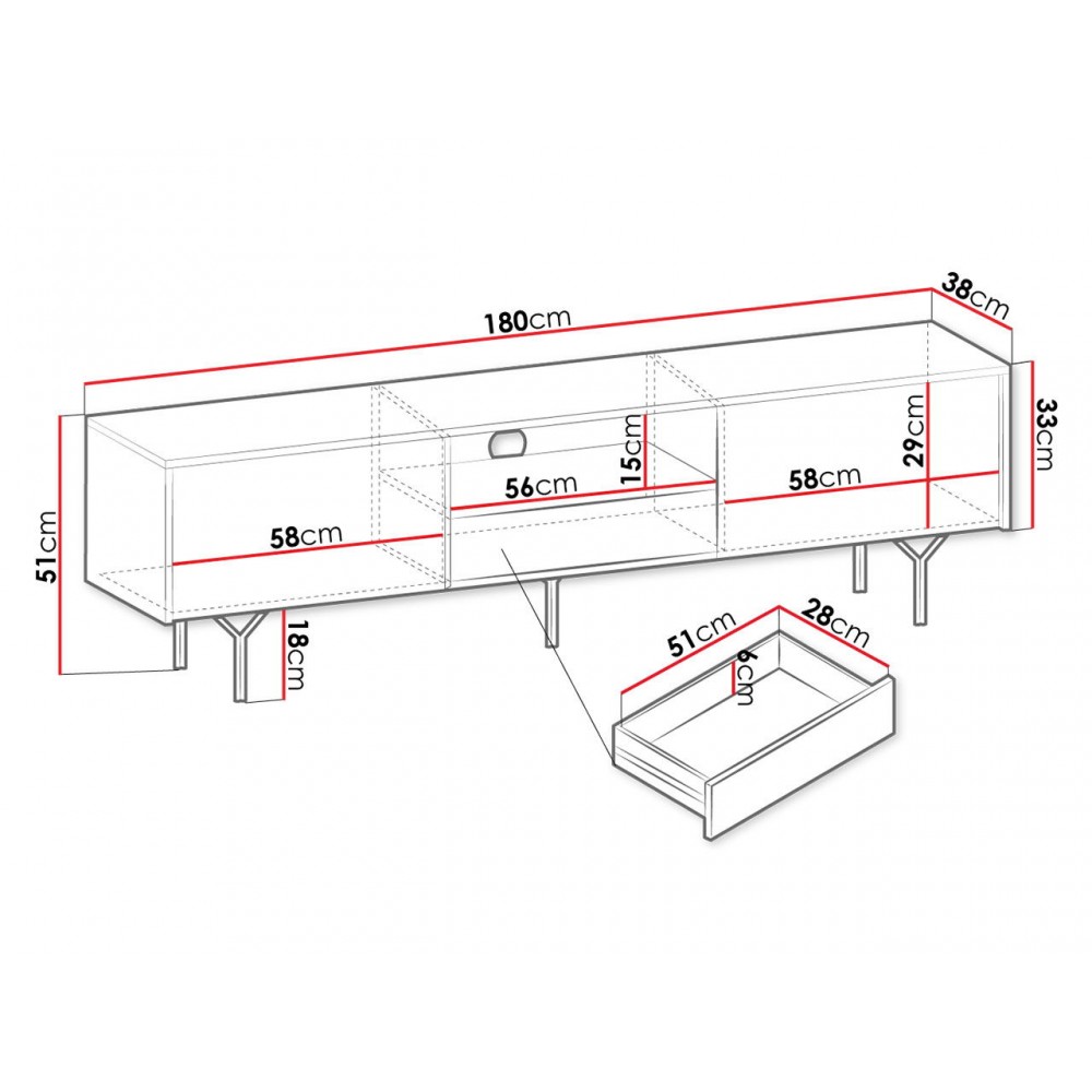 Έπιπλο τηλεόρασης Raven