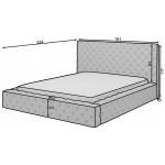 Επενδυμένο κρεβάτι Princce-Gkri Skouro-140 x 200