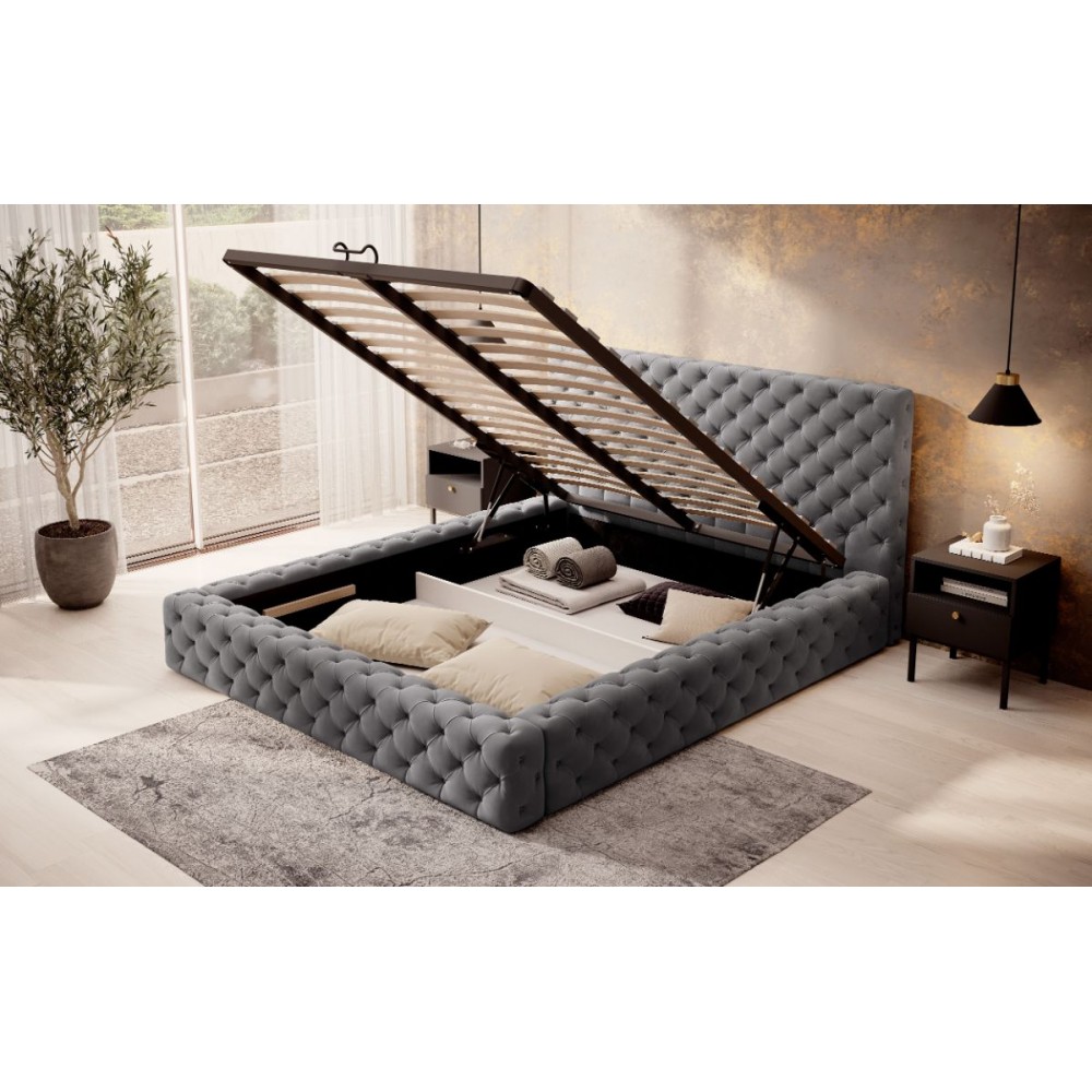 Επενδυμένο κρεβάτι Princce-Gkri Skouro-160 x 200