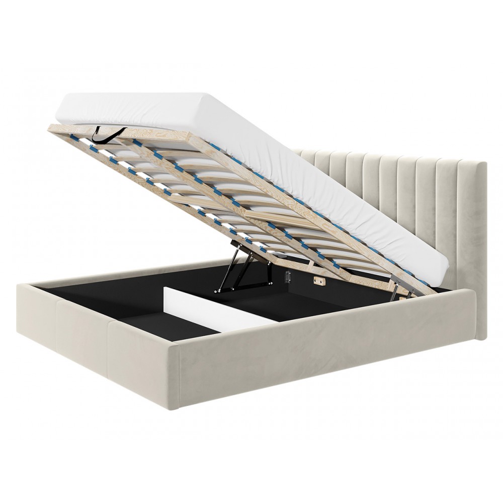 Επενδυμένο κρεβάτι Cosmos-Prasino-160 x 200