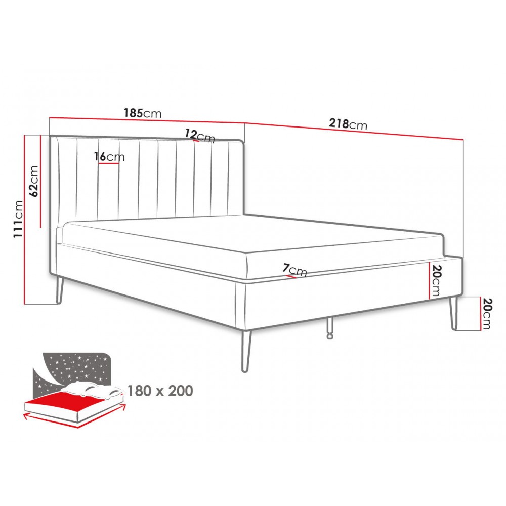 Επενδυμένο κρεβάτι Flavia-Mpez-160 x 200
