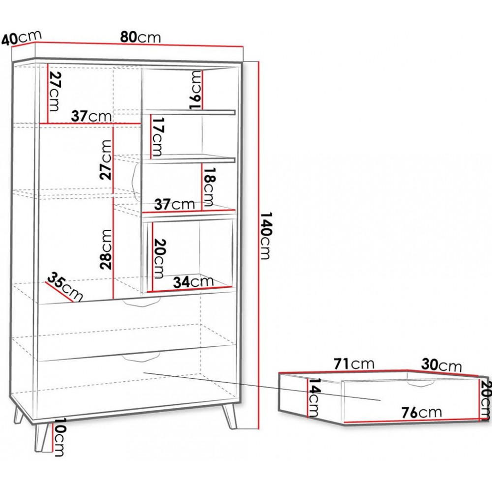 Χαμηλή βιβλιοθήκη Joker 1d2dr