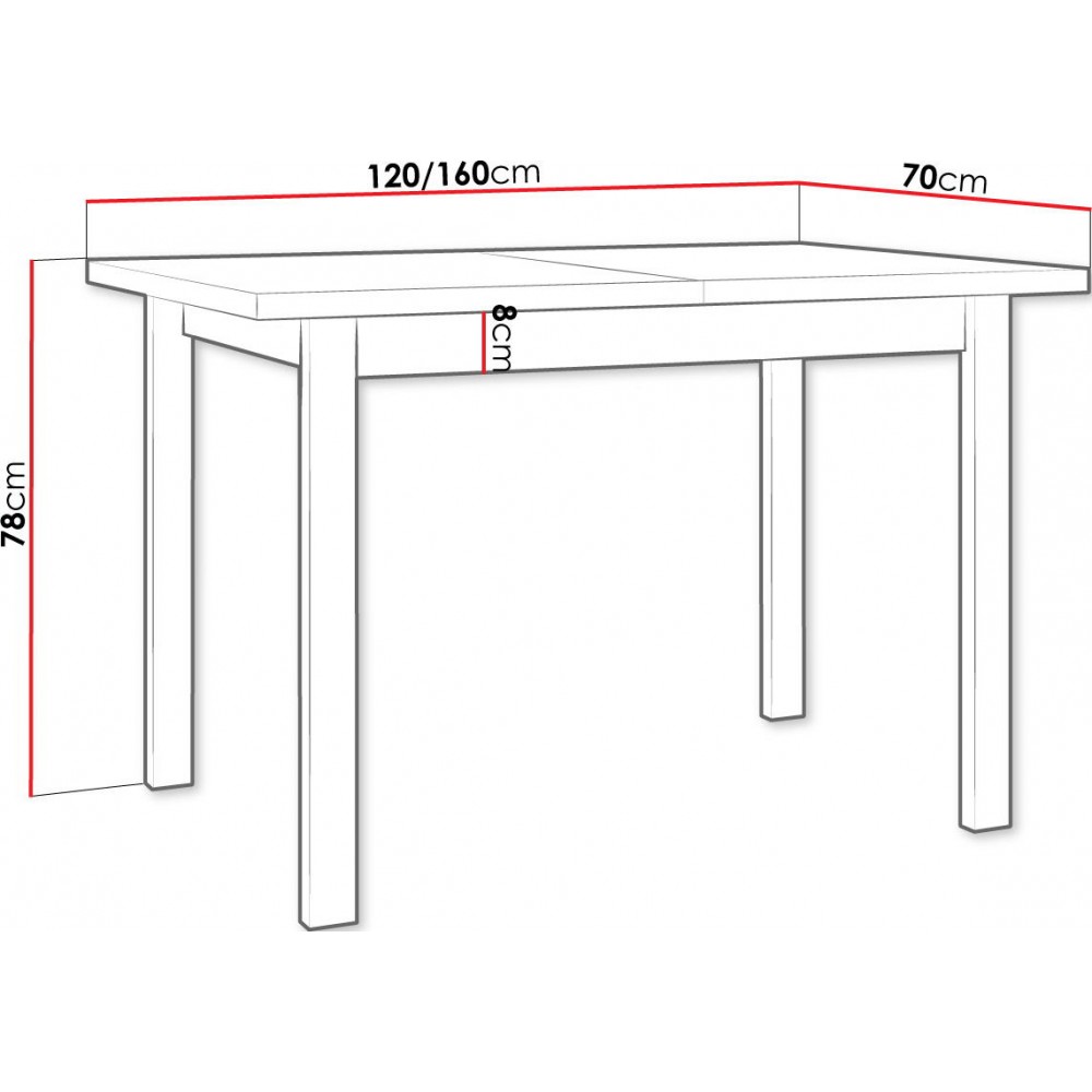 Επεκτεινόμενο τραπέζι Min X - Sonoma
