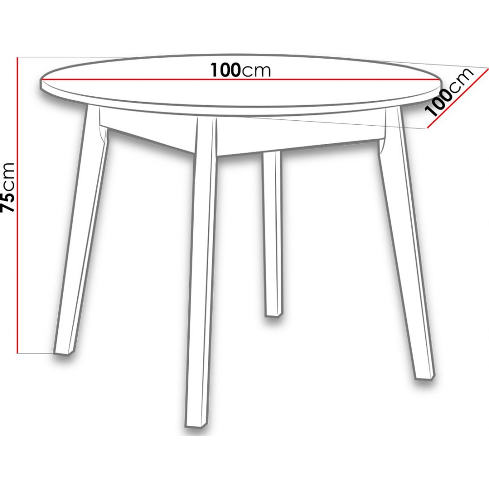 Τραπέζι Anslo III - Leuko-Mauro