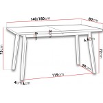Επεκτεινόμενο τραπέζι Anslo V - Fusiko-Mavro
