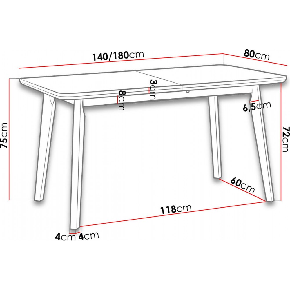 Επεκτεινόμενο τραπέζι Anslo VII - Leuko