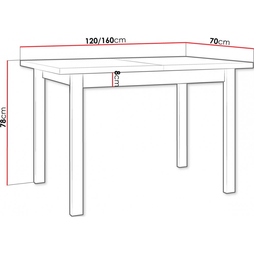 Επεκτεινόμενο τραπέζι Min X 120x70x78