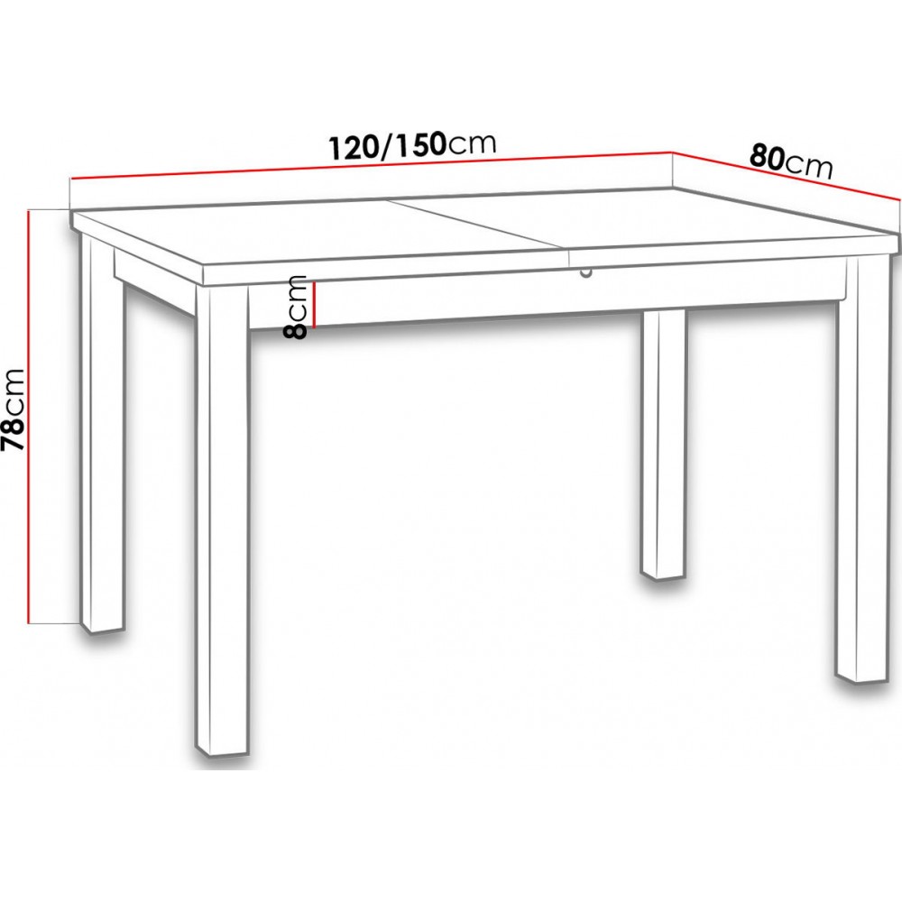 Επεκτεινόμενο τραπέζι Min V 120x80x78