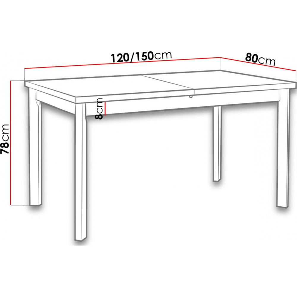 Επεκτεινόμενο τραπέζι Min V P 120x80x78