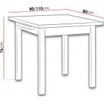 Επεκτεινόμενο τραπέζι Min VII 80x80x76