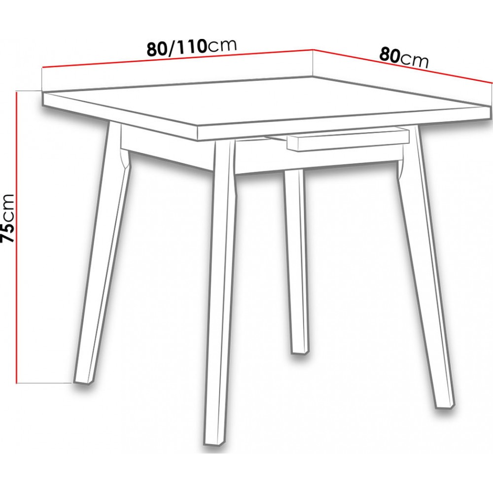 Επεκτεινόμενο τραπέζι Anslo L 110x80x75
