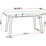 Επεκτεινόμενο τραπέζι Anslo V 140x80x75