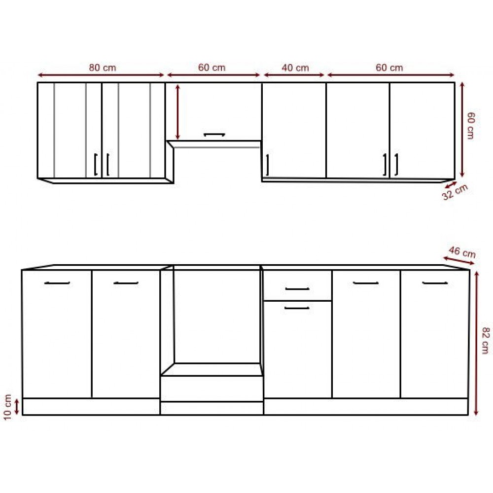 Σύνθεση κουζίνας Eco 2.4-Leuko