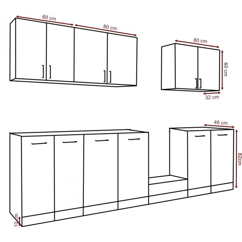 Σύνθεση κουζίνας Eco 2.8-Leuko